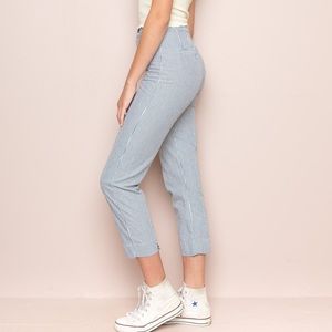 Brandy Melville Tilden Pants Striped Blue / Gray & White